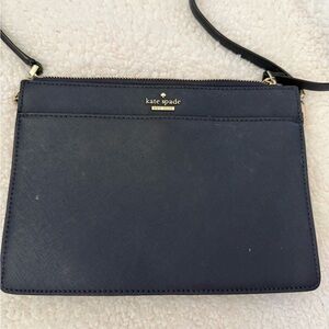 kate spade Navy Saffiano Crossbody Bag - Slim Convertible Style